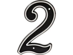 Hillman Group 845894 6 in. Gray & Black Reflective Plastic House Number - 2 Hillman Group 845894 6 in. Gray & Black Reflective Plastic House Number - 2