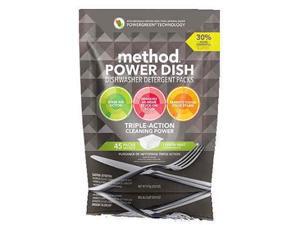 Method 01761 LEM Power Dishwasher, Lemon Mint & 45 count - pack of 6 Method 01761 LEM Power Dishwasher, Lemon Mint & 45 count - pack of 6