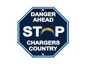 Fremont Die 90548 Los Angeles Chargers Plastic Stop Sign Fremont Die 90548 Los Angeles Chargers Plastic Stop Sign