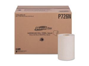 Marcal P726N 600 ft. 100 Percent Recycled Hardwound Roll Paper Towels - 12 Count Marcal P726N 600 ft. 100 Percent Recycled Hardwound Roll Paper Towels - 12 Count