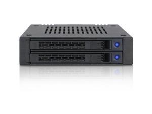 Icy Dock ExpressCage MB742SP-B 2 x 2.5" SAS/SATA HDD/SSD Mobile Rack for External 3.5" Bay - Comparable to Tray-less Design