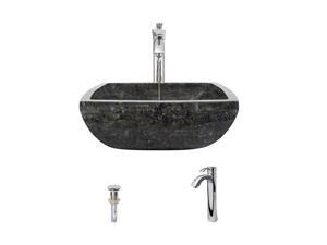 Polaris 857-726-C Butterfly Blue Granite Vessel Sink with 726-C Chrome Vessel Faucet Polaris 857-726-C Butterfly Blue Granite Vessel Sink with 726-C Chrome Vessel Faucet