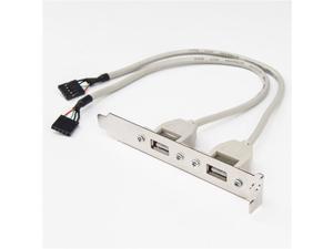 Rocstor 2 Port USB A Female Low Profile Slot Plate Adapter