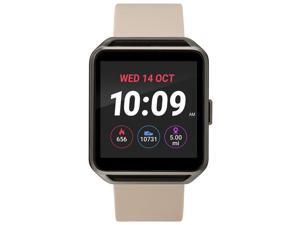 Timex TW5M31800SO Gunmetal Square Touchscreen Watch, Beige Silicone Strap Timex TW5M31800SO Gunmetal Square Touchscreen Watch, Beige Silicone Strap