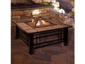 Pure Garden 50-FP187 32 in. Square Wood Burning Tile Fire Pit Set Pure Garden 50-FP187 32 in. Square Wood Burning Tile Fire Pit Set