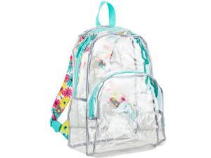 Eastsport 2326930 Clear Printed Strap Backpack, Teal - Case of 12 Eastsport 2326930 Clear Printed Strap Backpack, Teal - Case of 12
