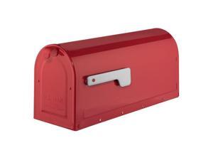 Architectural Mailboxes 7600R MB1 Post Mount Mailbox - Red with Silver Flag - Medium Architectural Mailboxes 7600R MB1 Post Mount Mailbox - Red with Silver Flag - Medium