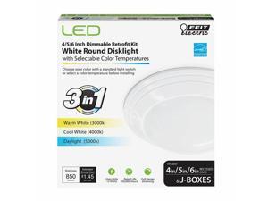 Feit Electric 3933298 4, 5 & 6 in. 12 watt LED Disklight Retrofit Kit - White Feit Electric 3933298 4, 5 & 6 in. 12 watt LED Disklight Retrofit Kit - White