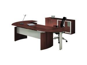 Mayline MNT7LMH 63 in. Medina Series Typical Suite 7 Office Desk - Mahogany - 29.5 x 107 x 103 in. Mayline MNT7LMH 63 in. Medina Series Typical Suite 7 Office Desk - Mahogany - 29.5 x 107 x 103 in.