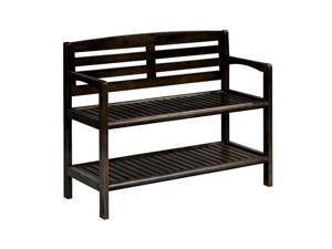 New Ridge Home Goods 2227-ESP 16 x 38 x 31 in. Abingdon Solid Birch Wood Large Bench with Back, Espresso New Ridge Home Goods 2227-ESP 16 x 38 x 31 in. Abingdon Solid Birch Wood Large Bench with Back, Espresso