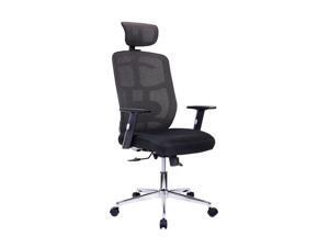 Techni Mobili High Back Executive Mesh Office Chair with Arms, Lumbar Support and Chrome Base, Black Techni Mobili High Back Executive Mesh Office Chair with Arms, Lumbar Support and Chrome Base, Black