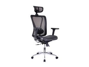 Techni Mobili High Back Executive Mesh Office Chair with Arms, Headrest and Lumbar Support , Black Techni Mobili High Back Executive Mesh Office Chair with Arms, Headrest and Lumbar Support , Black