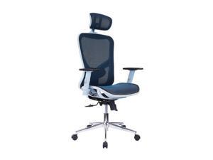 The Techni Mobili High Back Executive Mesh Office Chair with Arms, Headrest and Lumbar Support, Blue The Techni Mobili High Back Executive Mesh Office Chair with Arms, Headrest and Lumbar Support, Blue