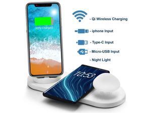 Trexonic TRX4W Wireless Charger 3-in-1 Charger Dock with Wireless Charging Station & Soft Light Toadstool Lamp Trexonic TRX4W Wireless Charger 3-in-1 Charger Dock with Wireless Charging Station & Soft Light Toadstool Lamp