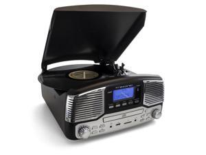 Trexonic TRX-16BLK Retro Wireless Bluetooth, Record & CD Player in Black Trexonic TRX-16BLK Retro Wireless Bluetooth, Record & CD Player in Black