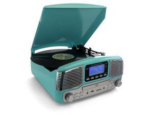 Trexonic TRX-16TRQ Retro Wireless Bluetooth, Record & CD Player in Turquoise Trexonic TRX-16TRQ Retro Wireless Bluetooth, Record & CD Player in Turquoise