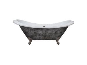 Cambridge Plumbing ADES-DH-BN-SP 68 x 28 in. Scorched Platinum Acrylic Double Ended Slipper Bathtub with 7 in. Deck Mount Faucet Drillings & Brushed Nickel Feet Cambridge Plumbing ADES-DH-BN-SP 68 x 28 in. Scorched Platinum Acrylic Double Ended Slipper Bathtub with 7 in. Deck Mount Faucet Drillings & Brushed Nickel Feet