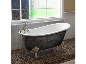 Cambridge Plumbing ST61-DH-CP-SP 61 x 30 in. Scorched Platinum Cast Iron Slipper Bathtub with 7 in. Deck Mount Faucet Holes & Polished Chrome Feet Cambridge Plumbing ST61-DH-CP-SP 61 x 30 in. Scorched Platinum Cast Iron Slipper Bathtub with 7 in. Deck Mount Faucet Holes & Polished Chrome Feet
