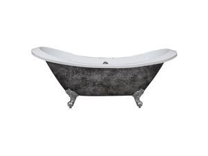 Cambridge Plumbing ADES-DH-CP-SP 68 x 28 in. Scorched Platinum Acrylic Double Ended Slipper Bathtub with 7 in. Deck Mount Faucet Drillings & Polished Chrome Feet Cambridge Plumbing ADES-DH-CP-SP 68 x 28 in. Scorched Platinum Acrylic Double Ended Slipper Bathtub with 7 in. Deck Mount Faucet Drillings & Polished Chrome Feet