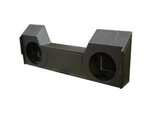 Qpower QBDODGE122019 12 in. Dual Woofer Box for Dodge Crew Cab 2019 Truck Bed Liner Coating