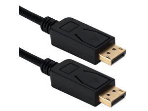 QVS DP8-03 3 ft. DisplayPort 1.4 Ultra HD 8K Black Cable with Latches QVS DP8-03 3 ft. DisplayPort 1.4 Ultra HD 8K Black Cable with Latches