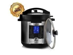 Megachef MCPR-6100 6 qt. Electric Digital Pressure Cooker with Lid, Stainless Steel Megachef MCPR-6100 6 qt. Electric Digital Pressure Cooker with Lid, Stainless Steel