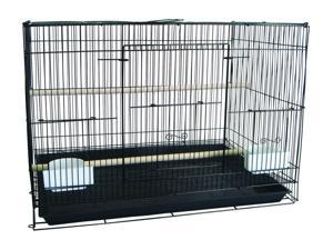 YML 1/2" Bar Spacing Black Small Bird Breeding Cage with Large Lift Up Front Door