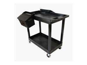 Luxor Furniture 32" x 18" Tub Cart - Two Shelves with Outrigger Utility Cart Bins