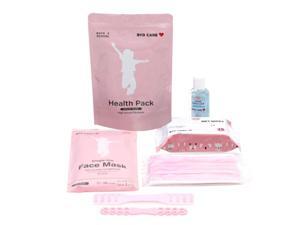 Health Pack All-in-One Personal Protection Kit for Adults 12+ Years - Includes: 1 Hand Sanitizer(50ml), Wet Wipes(25 Count), Single-Use Face Masks(10 pcs) - Pink Health Pack All-in-One Personal Protection Kit for Adults 12+ Years - Includes: 1 Hand Sanitizer(50ml), Wet Wipes(25 Count), Single-Use Face Masks(10 pcs) - Pink