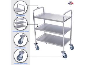 Offex L100S3 - 37"H Stainless Steel Cart - Three Shelves Offex L100S3 - 37"H Stainless Steel Cart - Three Shelves