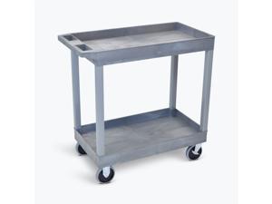 Offex 32 x 18 Two Shelves Tub Cart - Gray