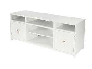 Butler Transitional Rectangular TV Stand with Open Storage Compartments - White Butler Transitional Rectangular TV Stand with Open Storage Compartments - White