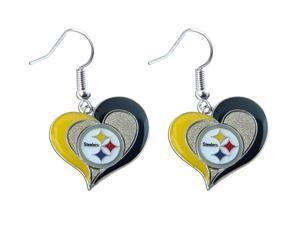 Pittsburgh Steelers Swirl Heart Earrings
