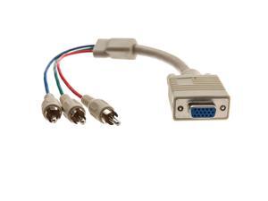 VGA to Component Video Adapter, HD15 Female to 3 x RCA Male (RGB), 1 foot VGA to Component Video Adapter, HD15 Female to 3 x RCA Male (RGB), 1 foot