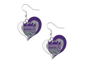 NBA Sacramento Kings Swirl Heart Earring Dangle Logo Charm Gift Set NBA Sacramento Kings Swirl Heart Earring Dangle Logo Charm Gift Set