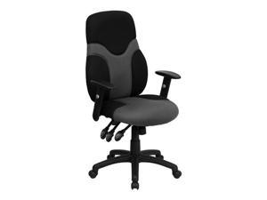 Offex High Back Ergonomic Black and Gray Mesh Task Chair with Adjustable Arms Offex High Back Ergonomic Black and Gray Mesh Task Chair with Adjustable Arms