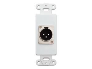 Offex Decora Wall Plate Insert XLR Male to Solder Type - White Offex Decora Wall Plate Insert XLR Male to Solder Type - White