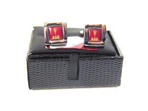 NCAA ASU Arizona State Sun Devils Cufflinks with Square Shape Logo Design Gift Box Set NCAA ASU Arizona State Sun Devils Cufflinks with Square Shape Logo Design Gift Box Set