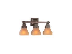 Meyda Home Hallway Decorative 20"W Bungalow Frosted Amber 3 Lt Vanity Light Meyda Home Hallway Decorative 20"W Bungalow Frosted Amber 3 Lt Vanity Light
