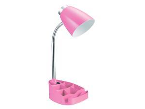 Limelights Pink Gooseneck Organizer Desk Lamp with iPad Stand or Book Holder