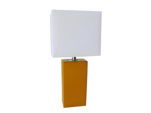 Elegant Designs Modern Tan Leather Table Lamp