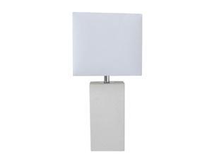 Elegant Designs Modern White Leather Table Lamp