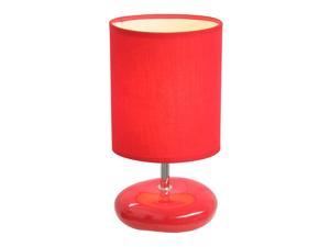 Simple Designs Stonies Red Small Stone Look Table Lamp