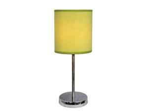 Simple Designs Chrome Basic Table Lamp with Green Shade