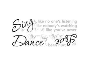 Roommates Decor Stickers Sing Dance Love Quote Wall Decals