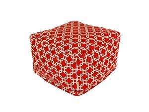 Majestic Home Goods Decorative Links Ottoman Large - Red