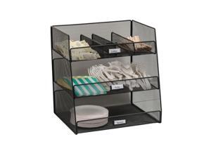 Safco Onyx Mesh Break Room Organizer, Black-BL