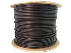 12 Fiber Indoor/Outdoor Fiber Optic Cable, Multimode 62.5/125, Plenum Rated, Black, Spool, 1000ft