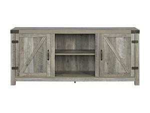 WE Furniture 58" Barn Door TV Stand with Side Doors - Grey Wash