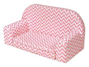 Badger Basket Upholstered Doll Sofa with Foldout Bed - Pink Chevron Badger Basket Upholstered Doll Sofa with Foldout Bed - Pink Chevron